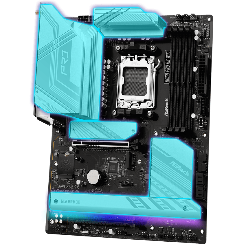 ASRock B850 PRO RS WIFI AM5 ATX Motherboard - Newegg.com